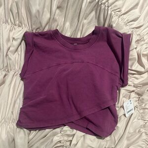 Free People Plum Asymmetrical Crop Top